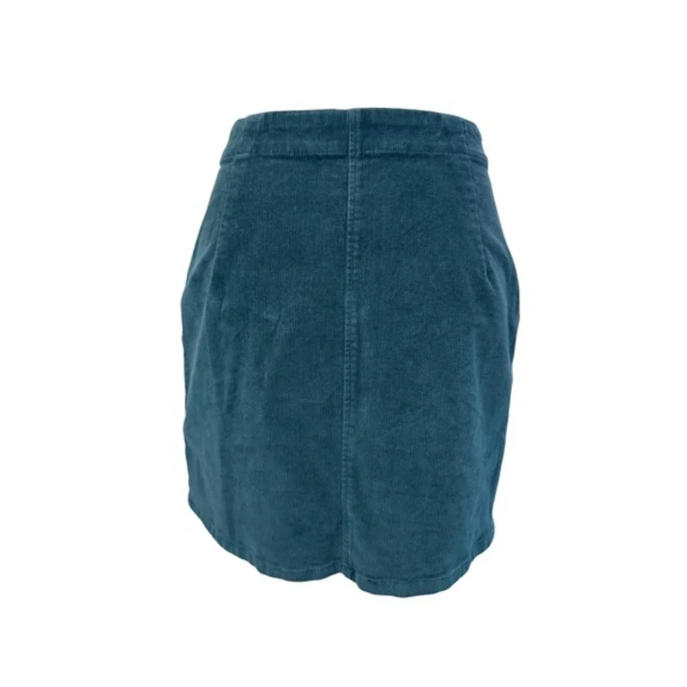 Wild‎ Fable 6 Teal Blue Corduroy Mini Skirt Stretch Indie Y2K Academia Cargo